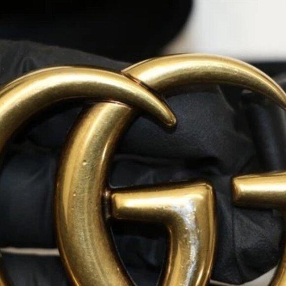Gucci GG Marmont Leather Belt AP00T Size 95/38 - Black/Gold - Picture 2 of 16